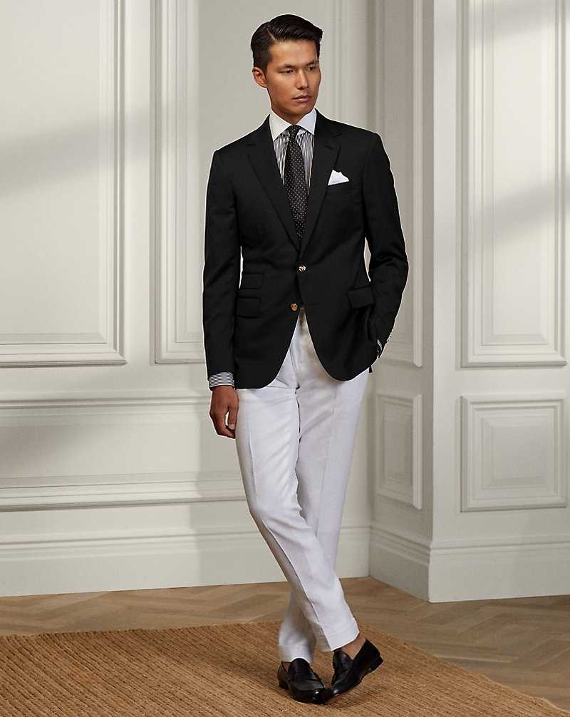 Blazers Ralph Lauren Gregory Hand-Tailored Wool Serge Hombre Negros | HMAKLWR-31 - vista 3