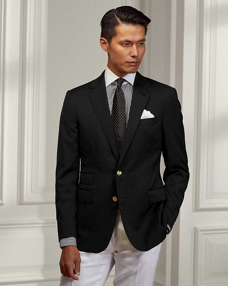 Blazers Ralph Lauren Gregory Hand-Tailored Wool Serge Hombre Negros | HMAKLWR-31 - vista 1