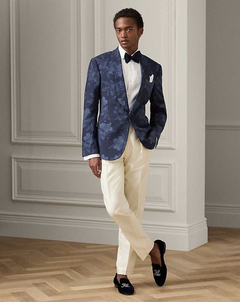 Blazers Ralph Lauren Gregory Handmade Hibiscus Silk Hombre Indigo/Navy Multi | QHRZYMT-19 - vista 3