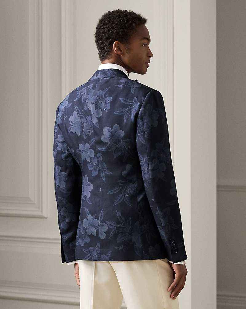 Blazers Ralph Lauren Gregory Handmade Hibiscus Silk Hombre Indigo/Navy Multi | QHRZYMT-19 - vista 4