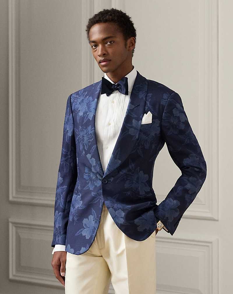 Blazers Ralph Lauren Gregory Handmade Hibiscus Silk Hombre Indigo/Navy Multi | QHRZYMT-19 - vista 1