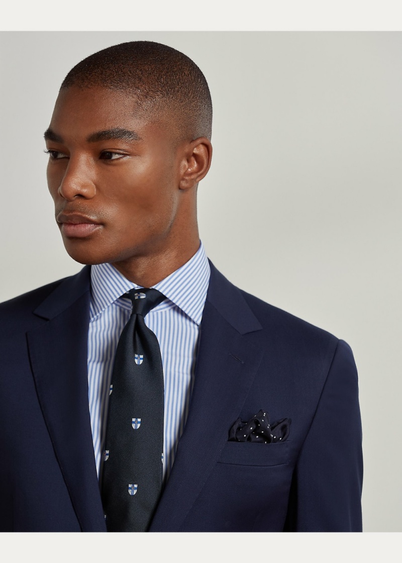 Blazers Gregory Lana Serge Notch-Lapel Hombre Azul Marino | RLVN38715 - vista 1