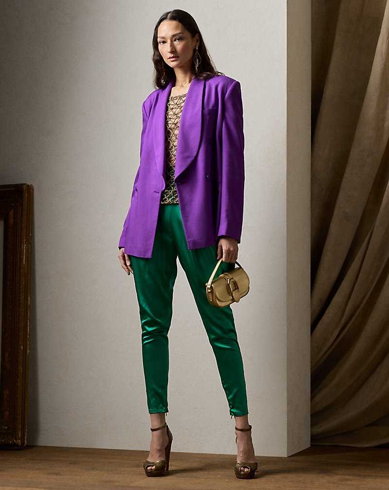 Blazers Ralph Lauren Gregory Silk Gabardine Mujer Morados | RWQGKNV-61 - vista 3