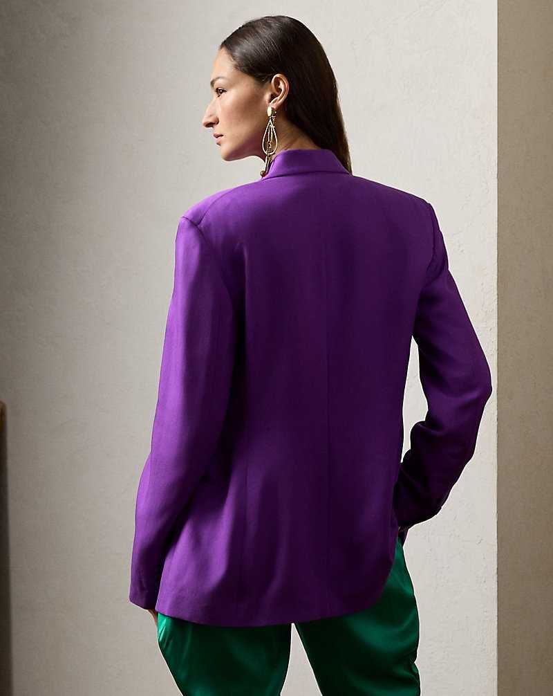 Blazers Ralph Lauren Gregory Silk Gabardine Mujer Morados | RWQGKNV-61 - vista 4