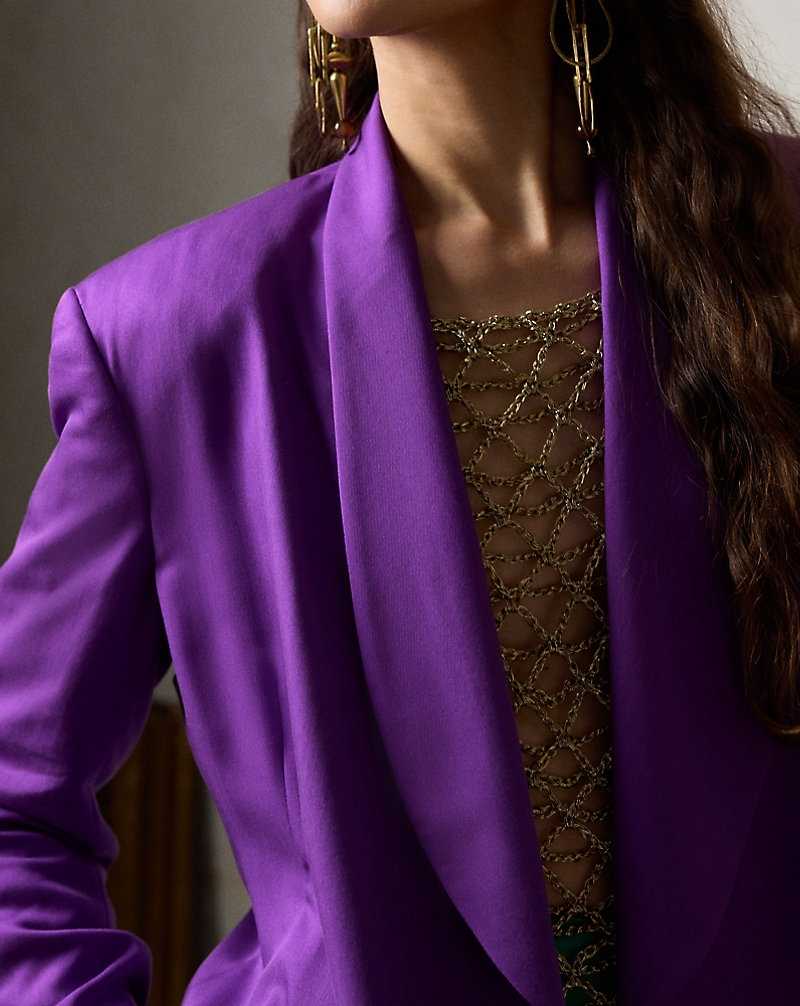 Blazers Ralph Lauren Gregory Silk Gabardine Mujer Morados | RWQGKNV-61 - vista 5