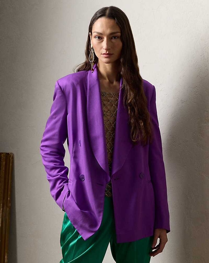Blazers Ralph Lauren Gregory Silk Gabardine Mujer Morados | RWQGKNV-61 - vista 1