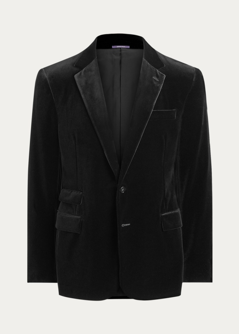Blazers Gregory Velvet Dinner Jackets Hombre Negros | IVUS91852 - vista 3