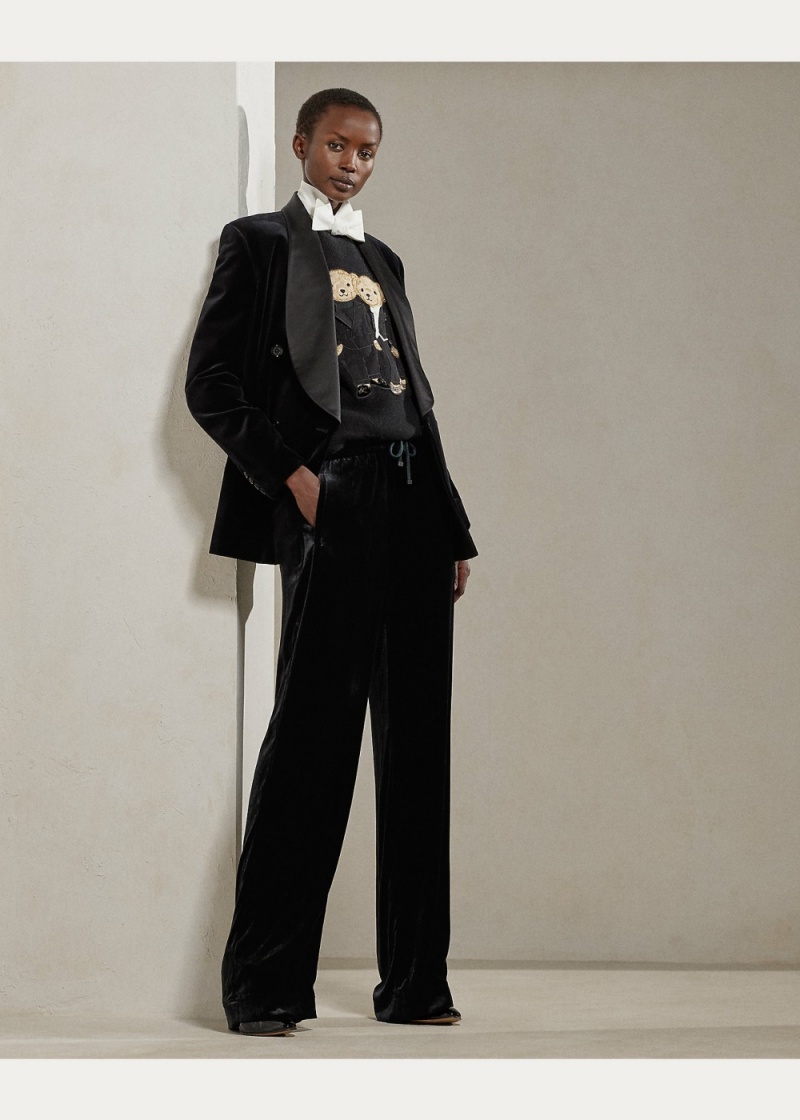 Blazers Gregory Velvet Tuxedo Jackets Mujer Negros | KZBH84031 - vista 4
