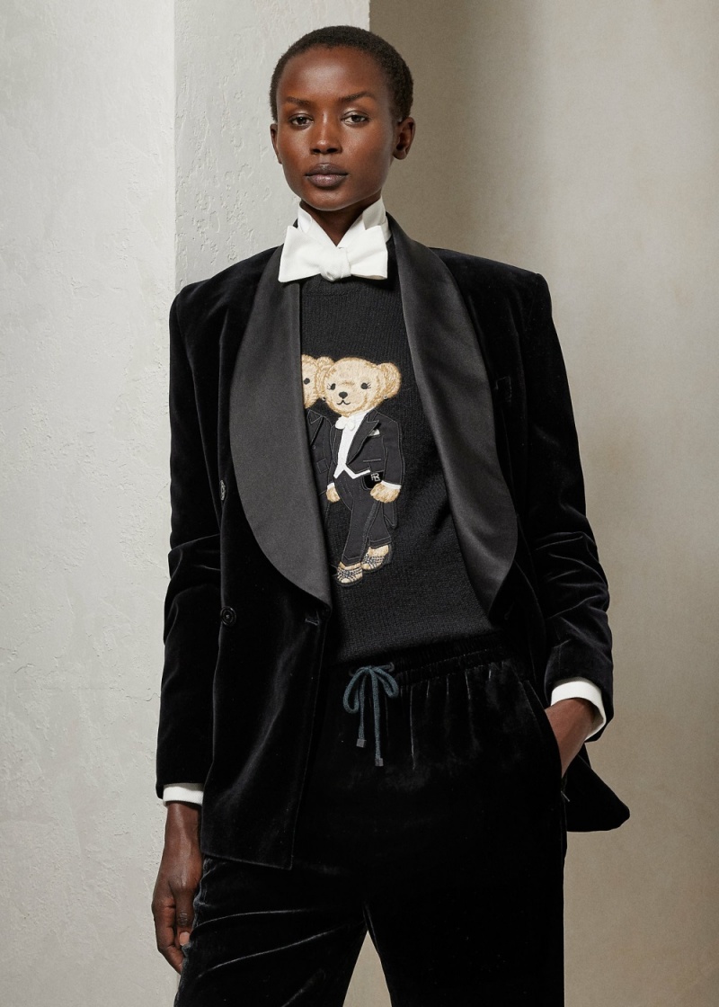 Blazers Gregory Velvet Tuxedo Jackets Mujer Negros | KZBH84031 - vista 1