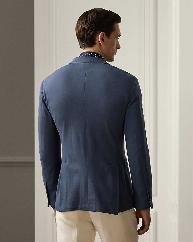 Blazers Ralph Lauren Hadley Hand-Tailored Wool Pique Hombre Azules | ZHNMYCD-31 - vista 4