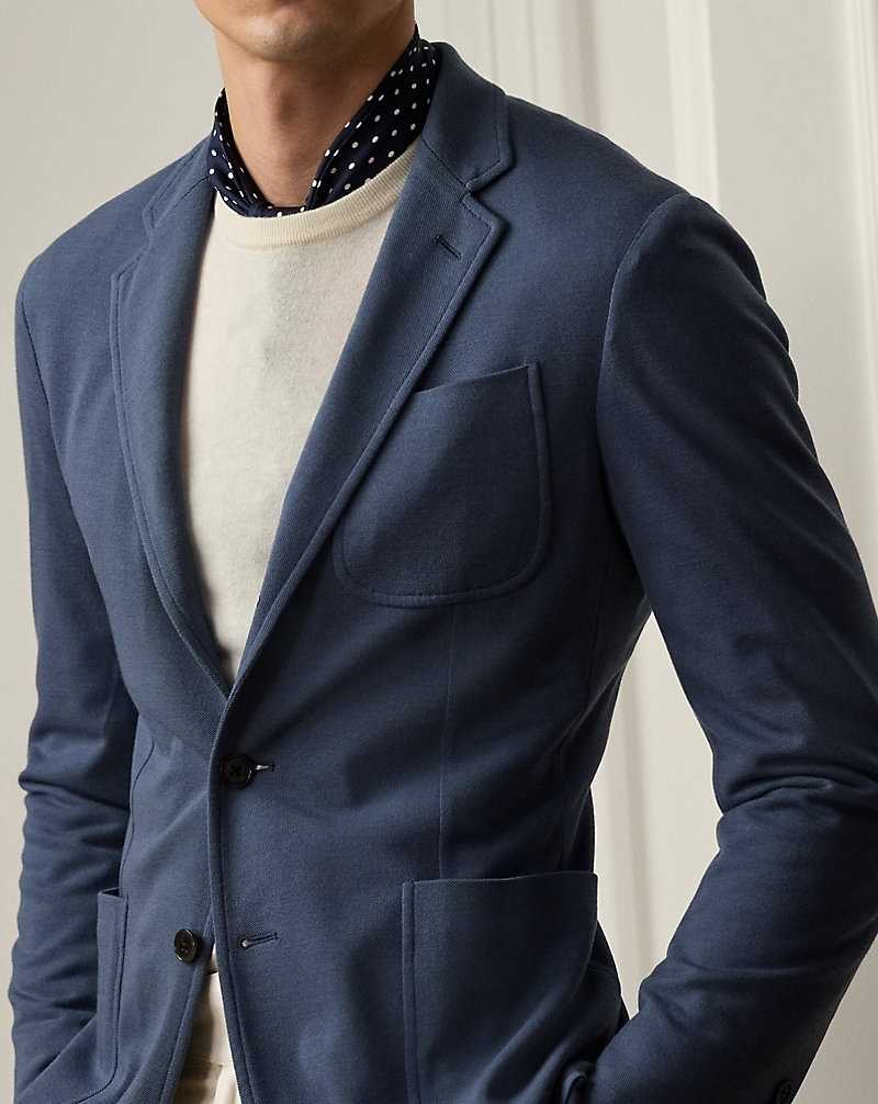 Blazers Ralph Lauren Hadley Hand-Tailored Wool Pique Hombre Azules | ZHNMYCD-31 - vista 5