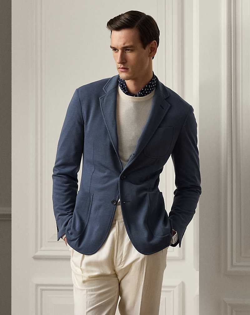 Blazers Ralph Lauren Hadley Hand-Tailored Wool Pique Hombre Azules | ZHNMYCD-31 - vista 1