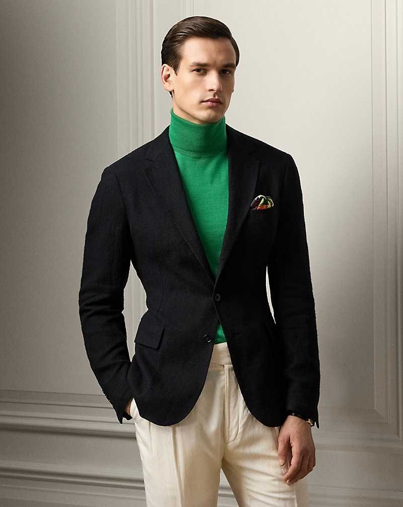Blazers Ralph Lauren Hadley Hand-Tailored Textured Hombre Negros | NHYPCWF-04 - vista 1