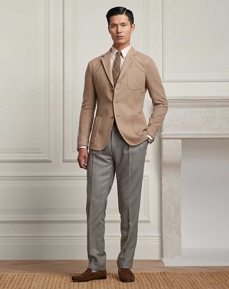 Blazers Ralph Lauren Hadley Hand-Tailored Cashmere Hombre Taupe Multi | BLMGUAE-67 - vista 3