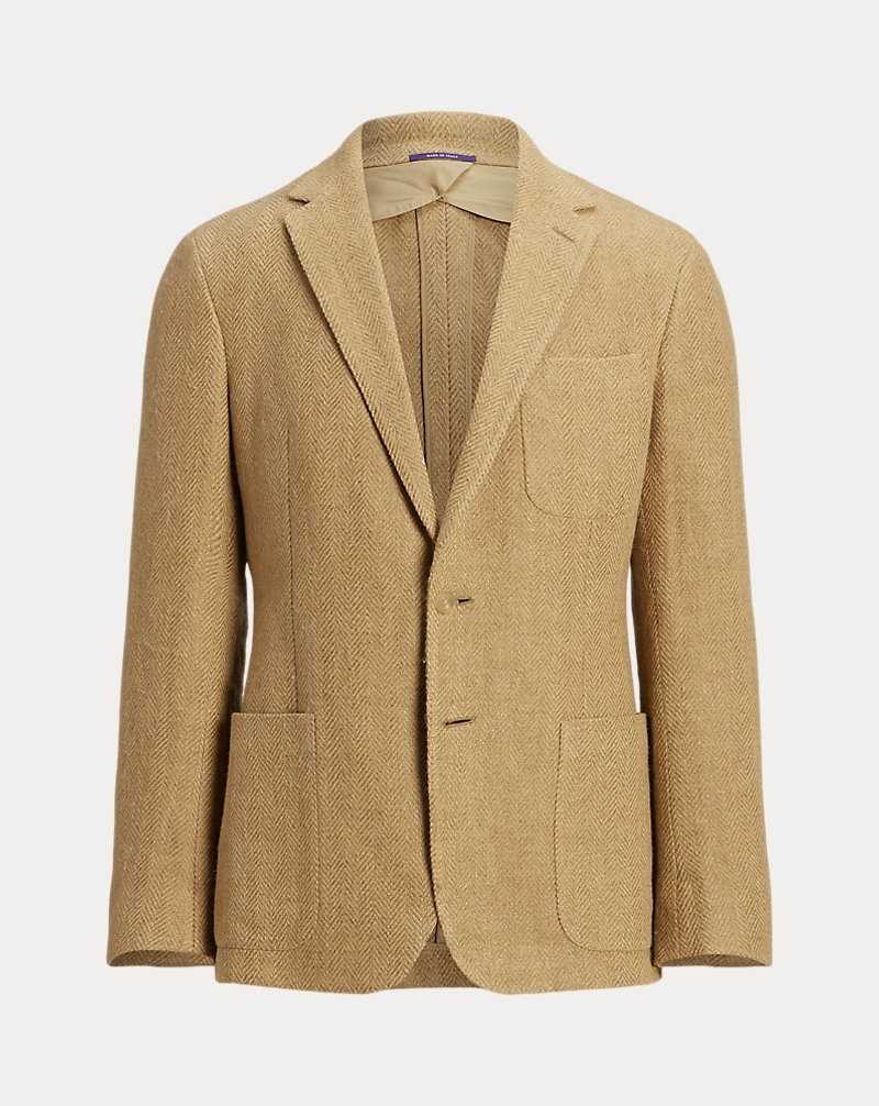 Blazers Ralph Lauren Hadley Hand-Tailored Linen-Blend Hombre Classic Tan | XLYSCJN-14 - vista 2