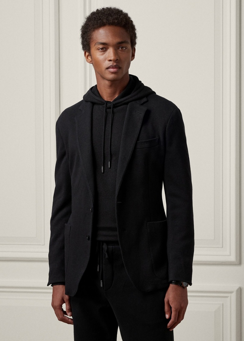 Blazers Hadley Hand-Tailored Double-Knit Jackets Hombre Negros | JETU79836 - vista 1