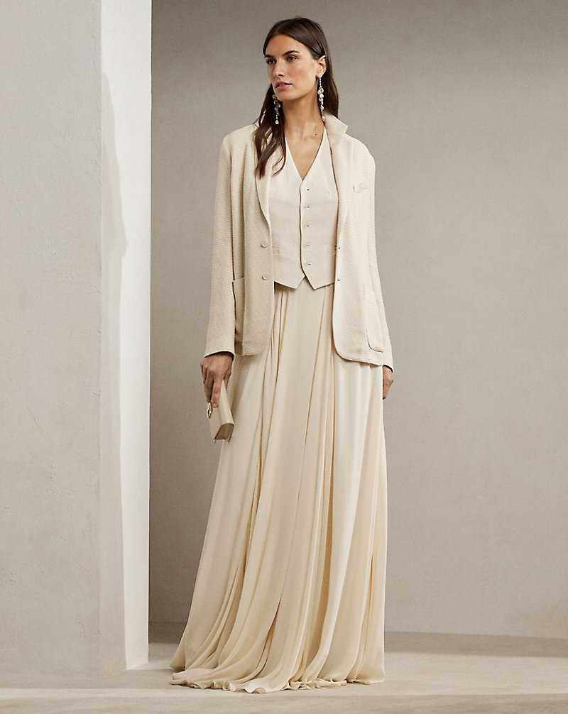 Blazers Ralph Lauren Hailey Basket-Weave Mujer Butter | XFWGKZP-80 - vista 3