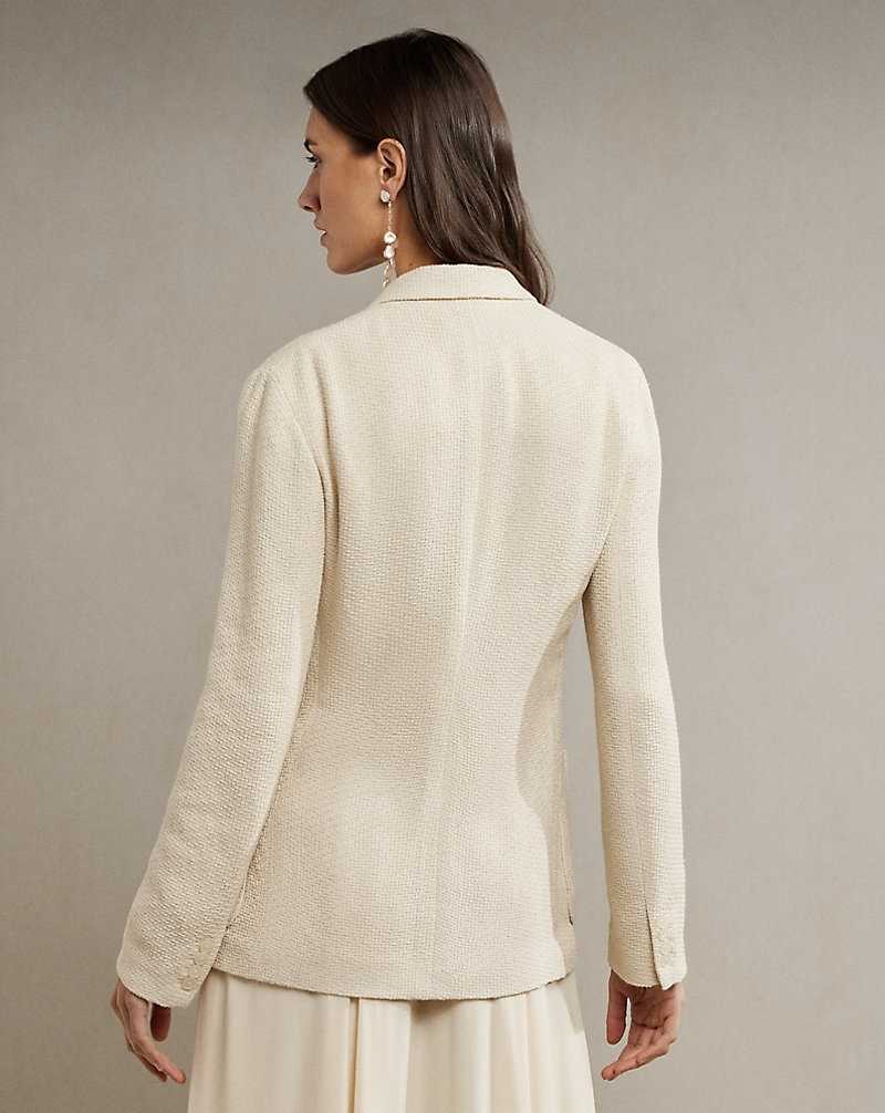 Blazers Ralph Lauren Hailey Basket-Weave Mujer Butter | XFWGKZP-80 - vista 4