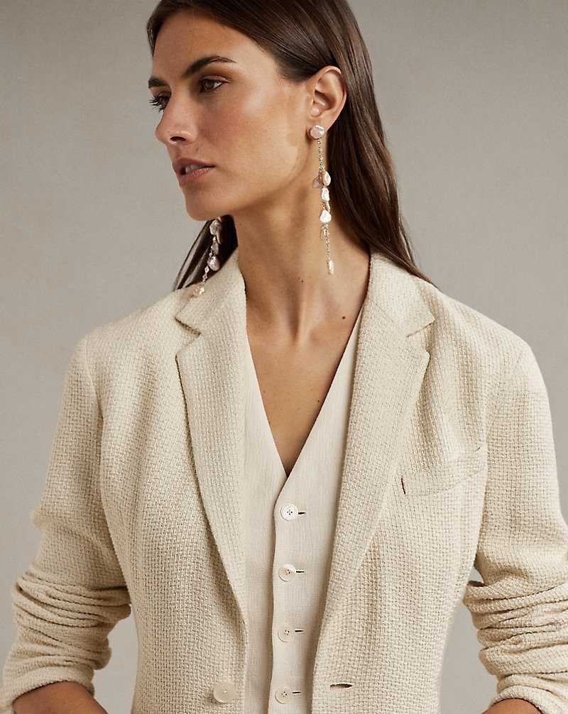 Blazers Ralph Lauren Hailey Basket-Weave Mujer Butter | XFWGKZP-80 - vista 5
