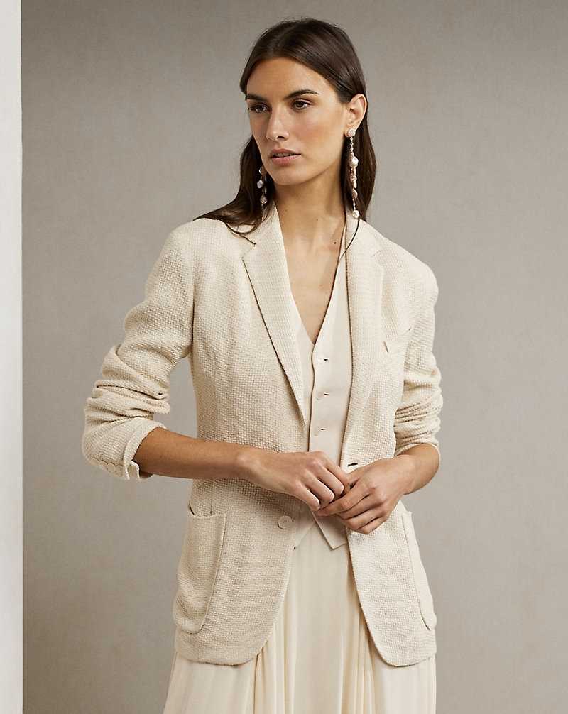 Blazers Ralph Lauren Hailey Basket-Weave Mujer Butter | XFWGKZP-80 - vista 1