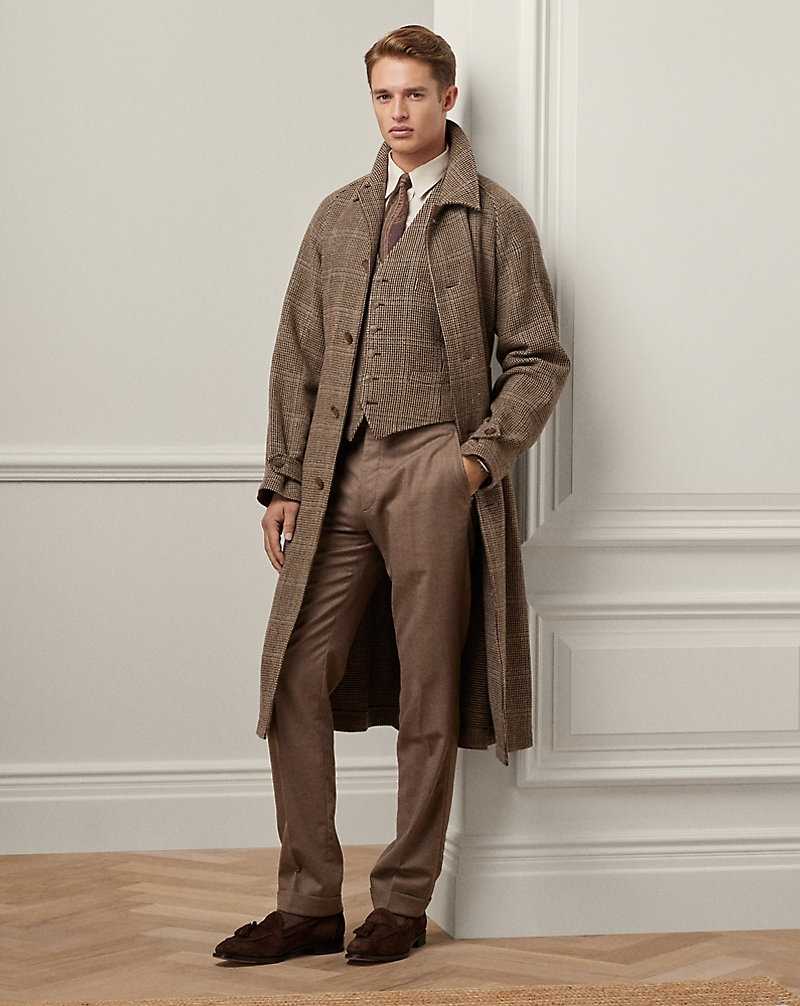 Blazers Ralph Lauren Hand-Tailored Tick-Weave Waistcoat Hombre Taupe Multi/Blue Deco | STIHCZK-68 - vista 3