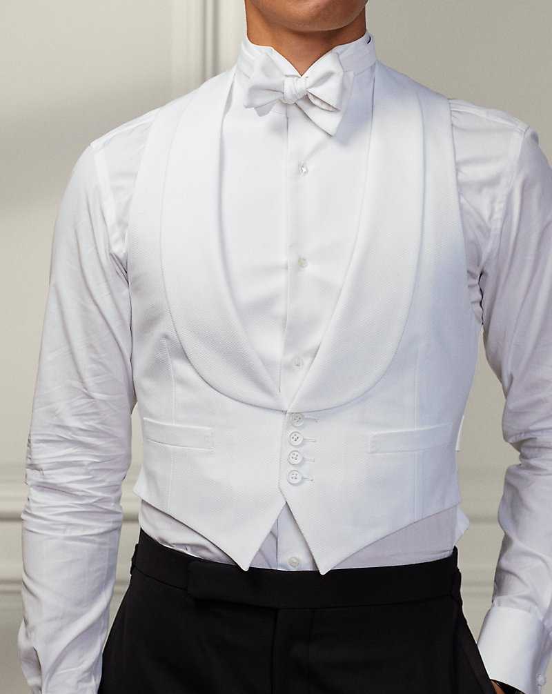 Blazers Ralph Lauren Handmade Pique Waistcoat Hombre Blancos | KDOTHIV-37 - vista 5