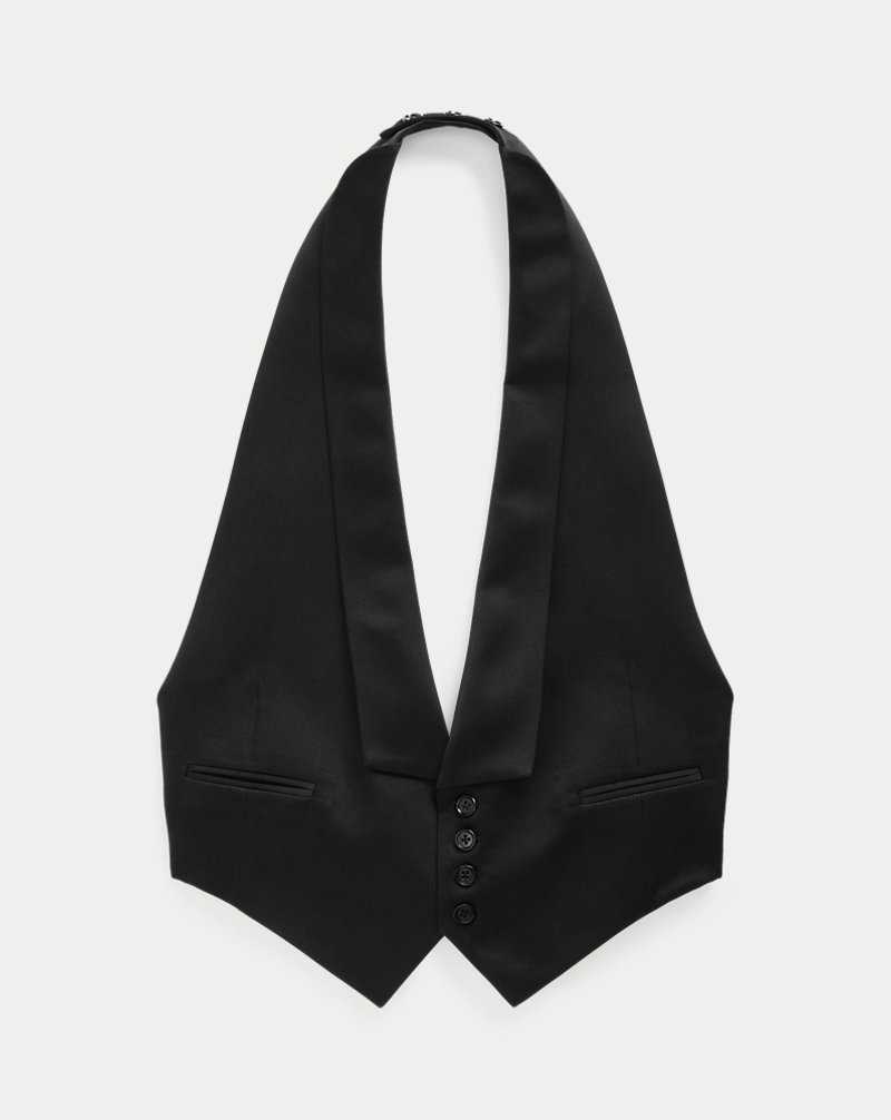 Blazers Ralph Lauren Handmade Silk Satin Waistcoat Hombre Negros | JFCVUYE-71 - vista 2