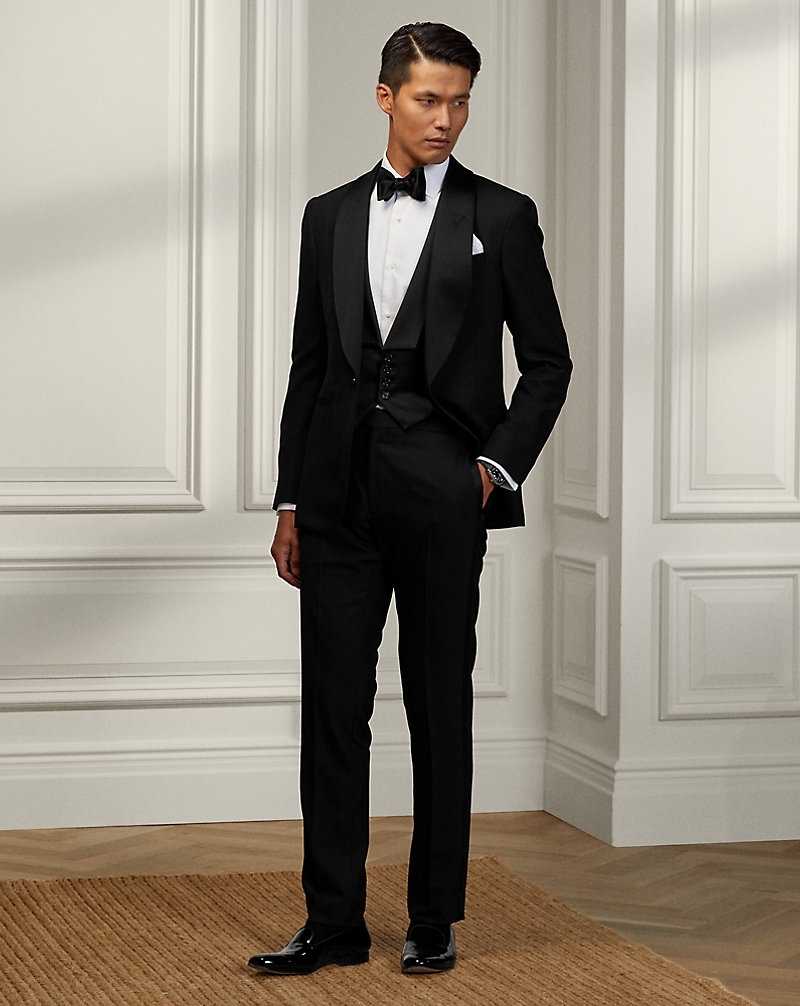 Blazers Ralph Lauren Handmade Silk Satin Waistcoat Hombre Negros | JFCVUYE-71 - vista 3