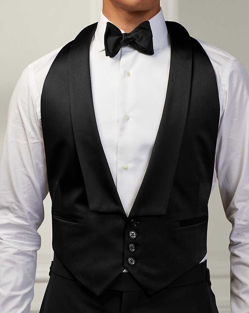 Blazers Ralph Lauren Handmade Silk Satin Waistcoat Hombre Negros | JFCVUYE-71 - vista 5