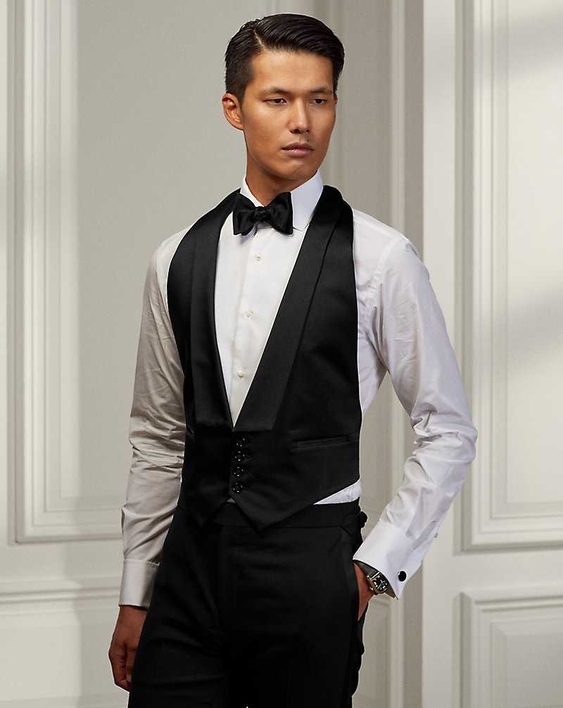 Blazers Ralph Lauren Handmade Silk Satin Waistcoat Hombre Negros | JFCVUYE-71 - vista 1
