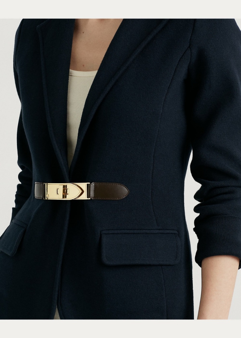 Blazers Hebilla-Trim Algodon-Blend Knit Mujer Azul Marino | HRDC15604 - vista 2