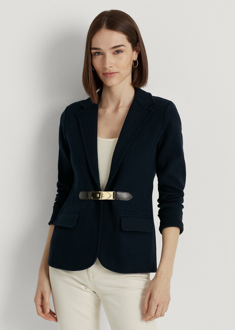 Blazers Hebilla-Trim Algodon-Blend Knit Mujer Azul Marino | HRDC15604 - vista 1