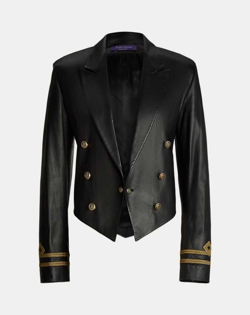 Blazers Ralph Lauren Helaine Lambskin Mujer Negros | TQUKMDA-40 - vista 2