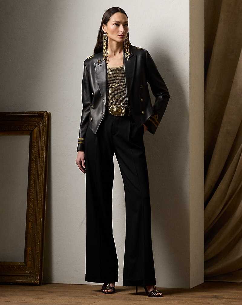 Blazers Ralph Lauren Helaine Lambskin Mujer Negros | TQUKMDA-40 - vista 3