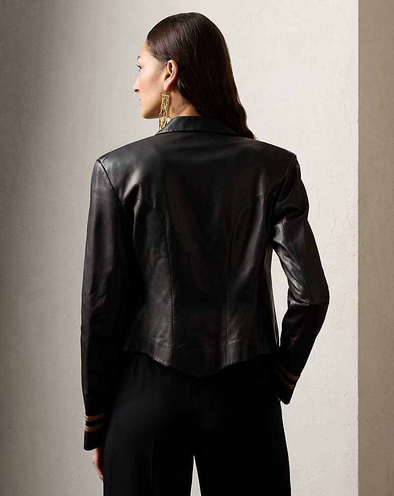 Blazers Ralph Lauren Helaine Lambskin Mujer Negros | TQUKMDA-40 - vista 4