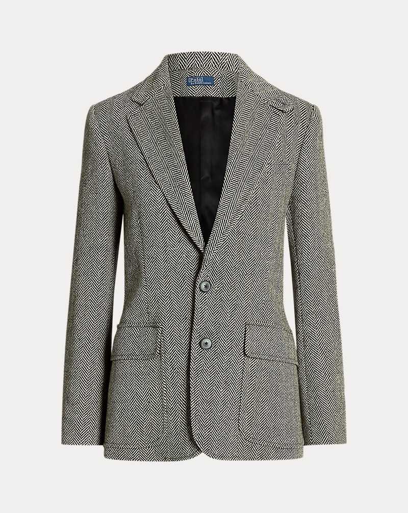 Blazers Ralph Lauren Herringbone Linen-Blend Mujer Black/Cream Herringbone | FHKPXUC-37 - vista 2