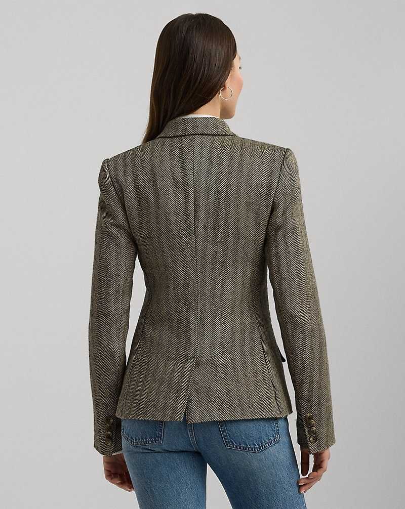 Blazers Ralph Lauren Herringbone Tweed Mujer Black/Cream | FZSUHPE-93 - vista 4