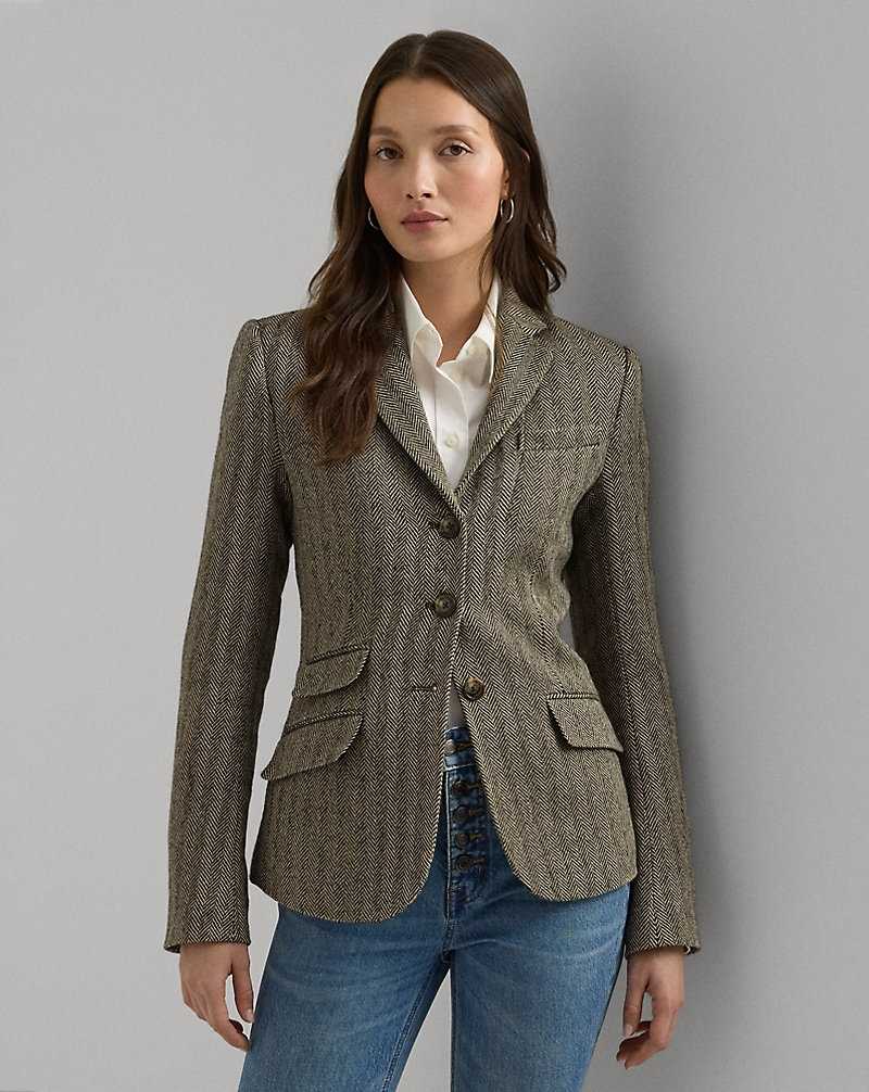 Blazers Ralph Lauren Herringbone Tweed Mujer Black/Cream | FZSUHPE-93 - vista 1