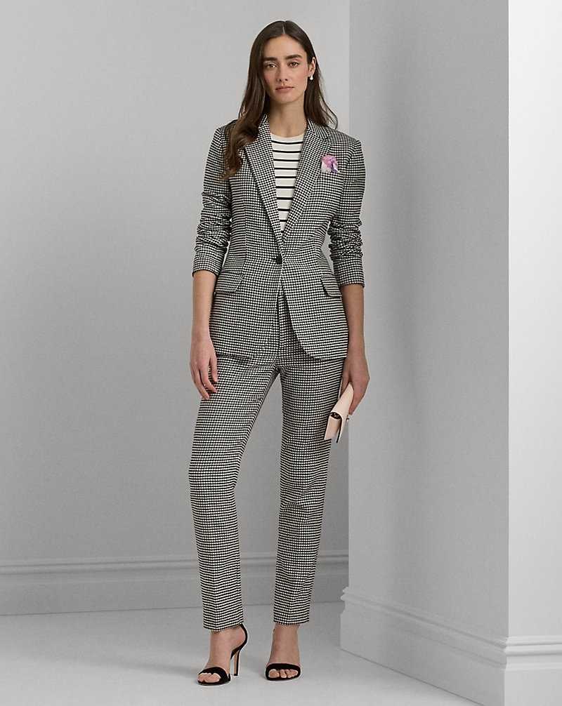 Blazers Ralph Lauren Houndstooth Cotton-Blend Twill Mujer Creme | VLWJZBY-56 - vista 3