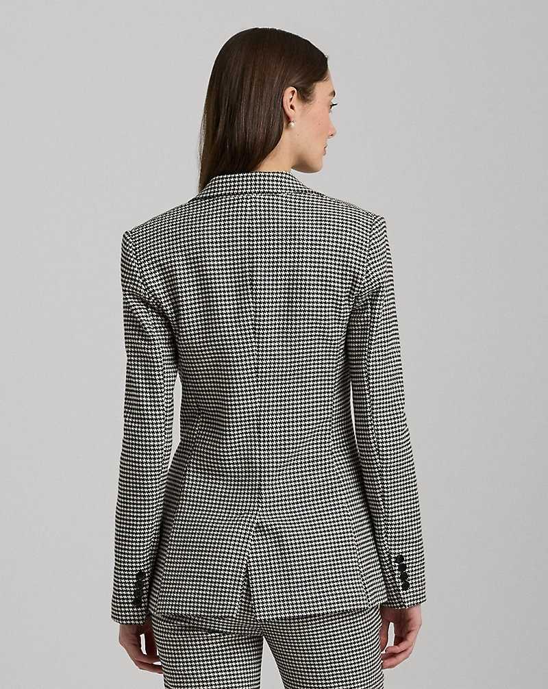 Blazers Ralph Lauren Houndstooth Cotton-Blend Twill Mujer Creme | VLWJZBY-56 - vista 4