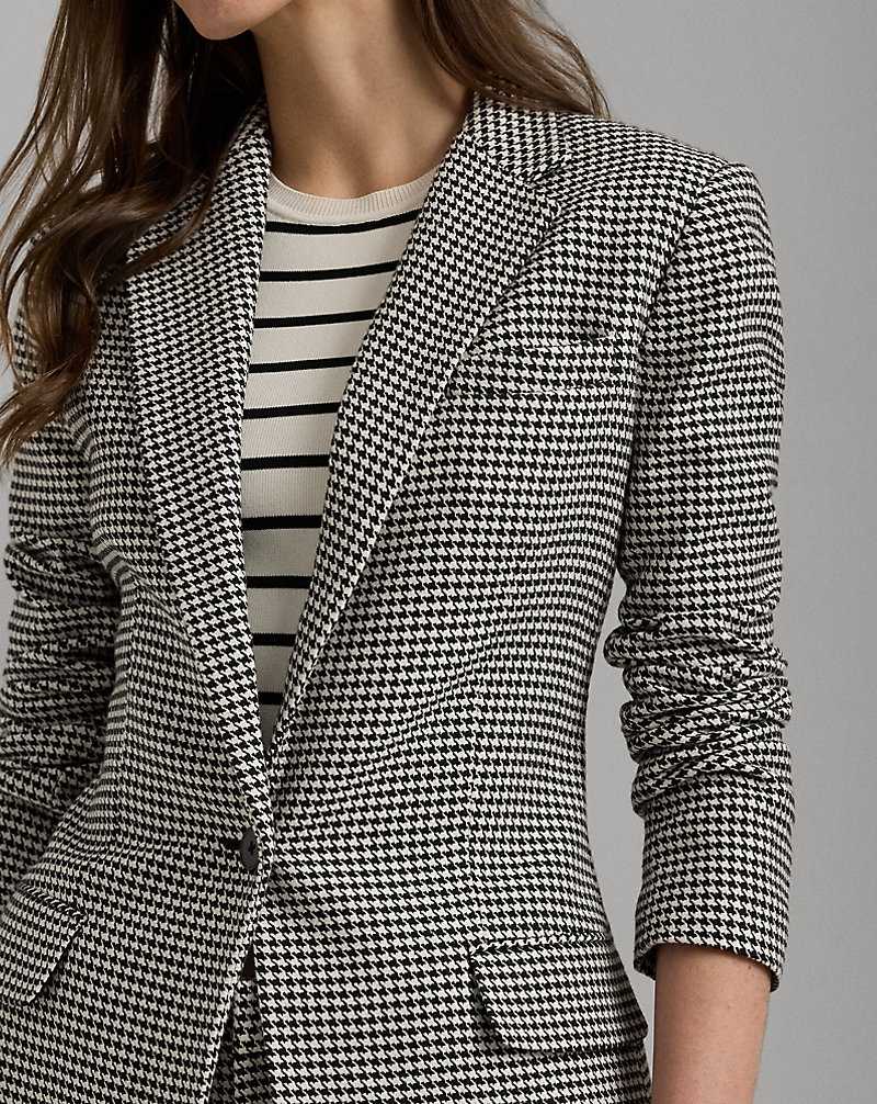 Blazers Ralph Lauren Houndstooth Cotton-Blend Twill Mujer Creme | VLWJZBY-56 - vista 5