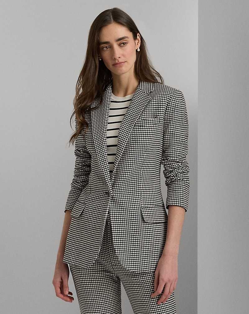 Blazers Ralph Lauren Houndstooth Cotton-Blend Twill Mujer Creme | VLWJZBY-56 - vista 1