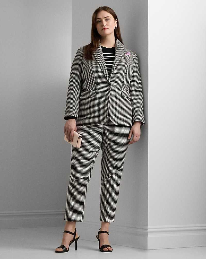 Blazers Ralph Lauren Houndstooth Cotton-Blend Twill Mujer Creme | WNVQHGK-27 - vista 3
