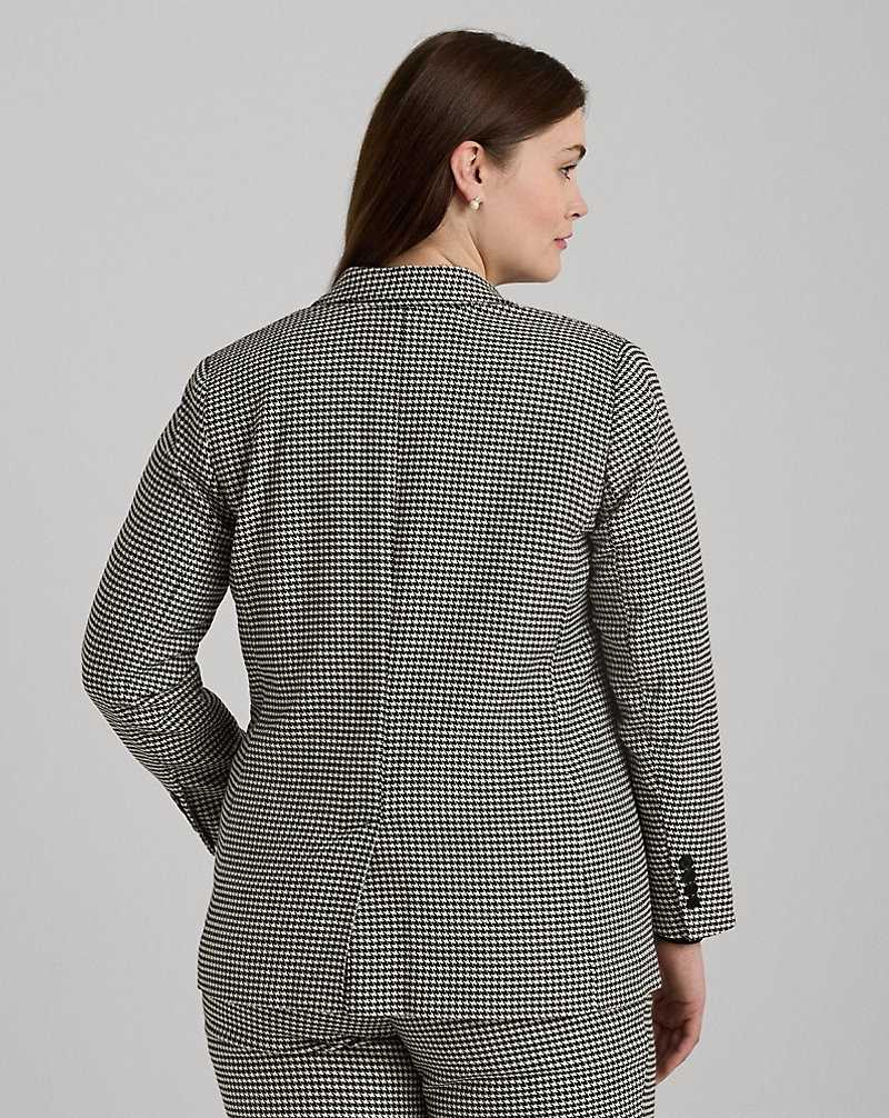 Blazers Ralph Lauren Houndstooth Cotton-Blend Twill Mujer Creme | WNVQHGK-27 - vista 4