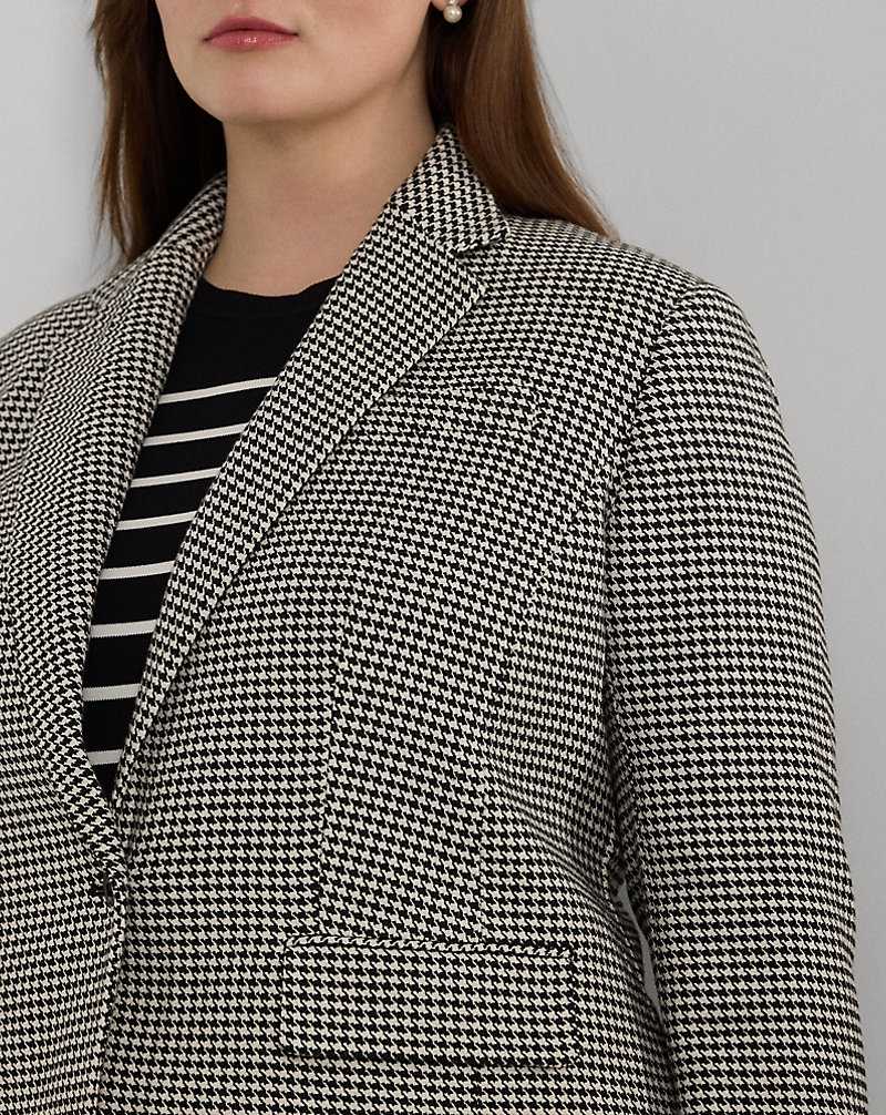 Blazers Ralph Lauren Houndstooth Cotton-Blend Twill Mujer Creme | WNVQHGK-27 - vista 5