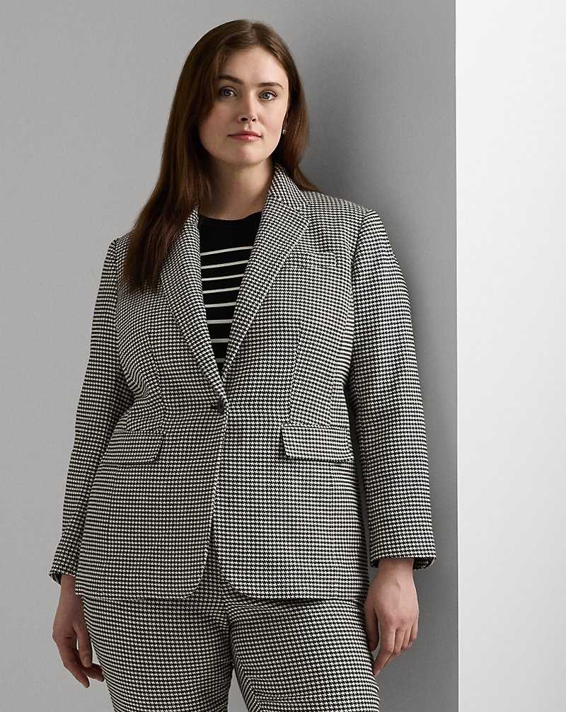 Blazers Ralph Lauren Houndstooth Cotton-Blend Twill Mujer Creme | WNVQHGK-27 - vista 1