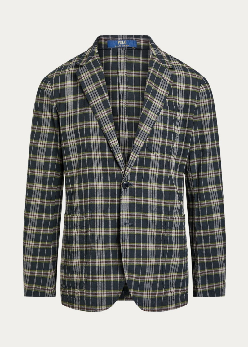 Blazers Indigo Plaid Algodon Deporte Hombre Vino | PXNG57028 - vista 4