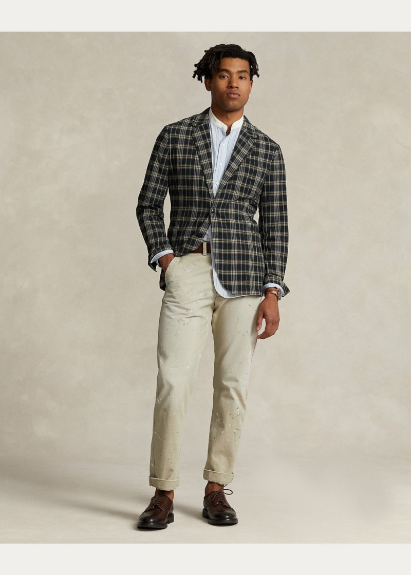 Blazers Indigo Plaid Algodon Deporte Hombre Vino | PXNG57028 - vista 5