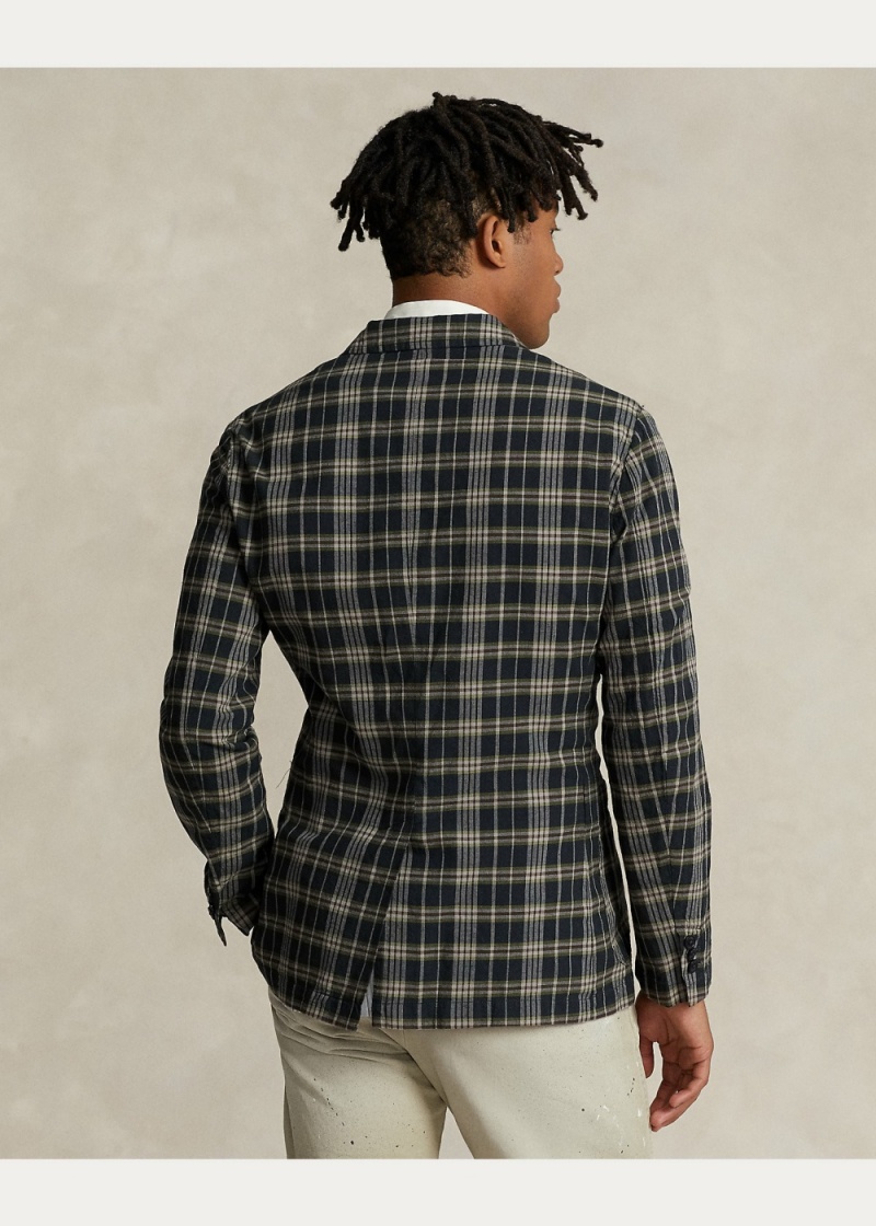 Blazers Indigo Plaid Algodon Deporte Hombre Vino | PXNG57028 - vista 6