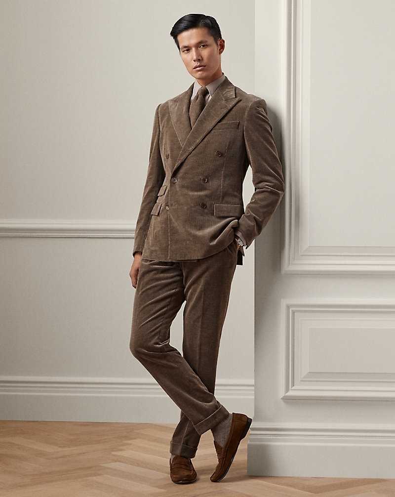 Blazers Ralph Lauren Kent Hand-Tailored Corduroy Hombre Azules | VNPQOIC-06 - vista 3
